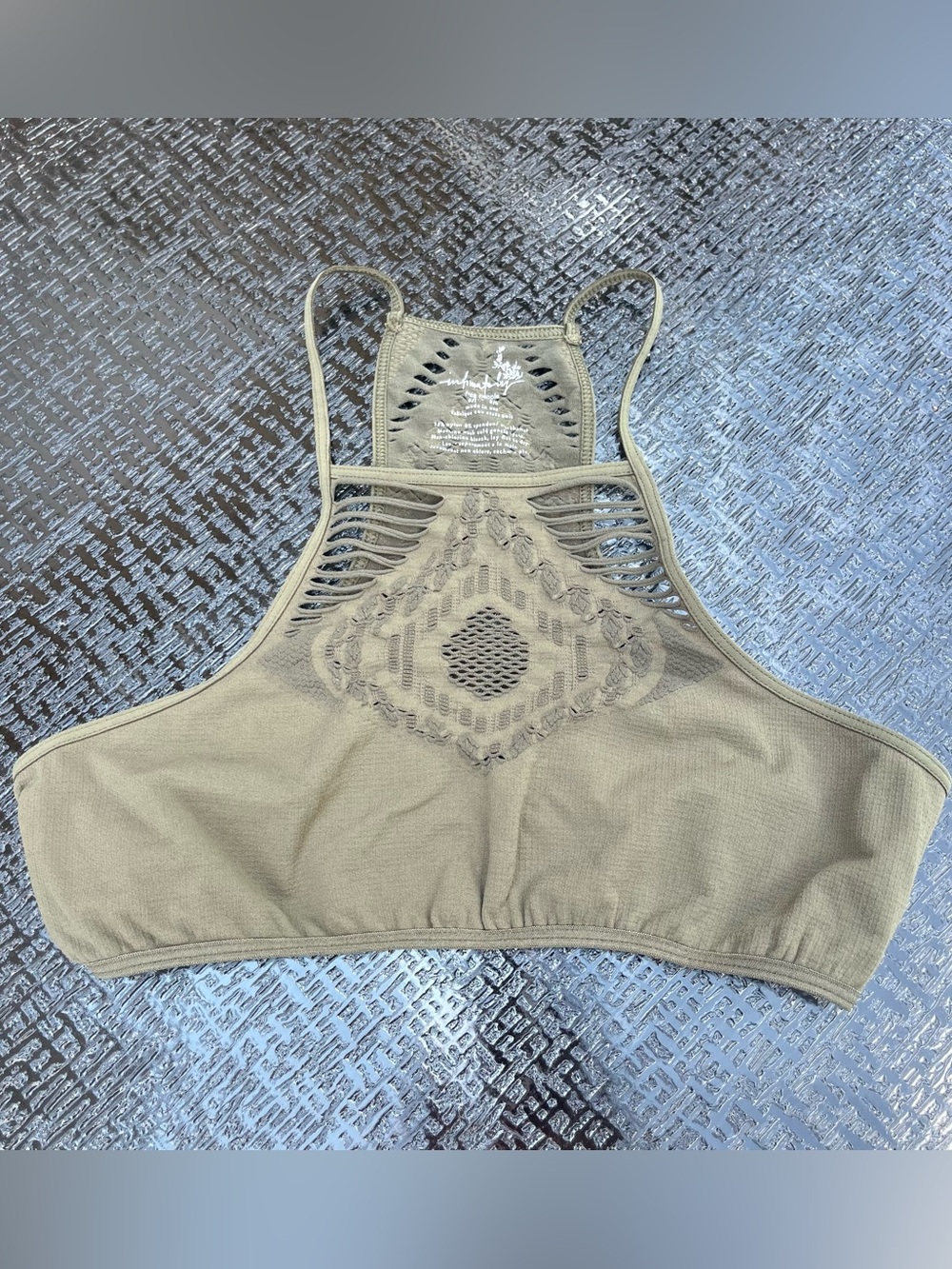 Free People Intimately Hanalei Seamless Bra Bralette Size M/L Green Boho Lounge